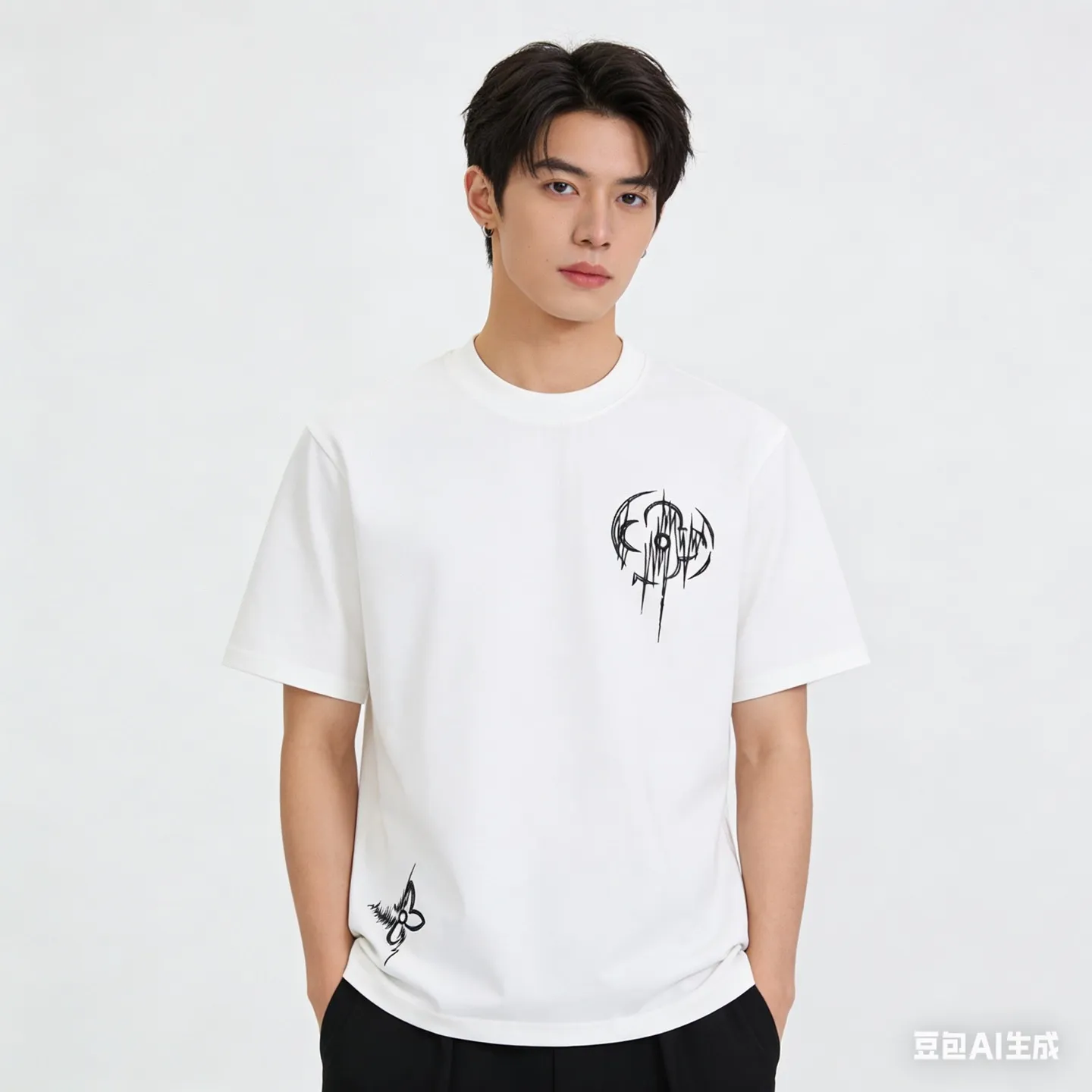Louis Vuitton/Louis Vuitton Thorns Four-leaf Clover Embroidered Short Sleeve